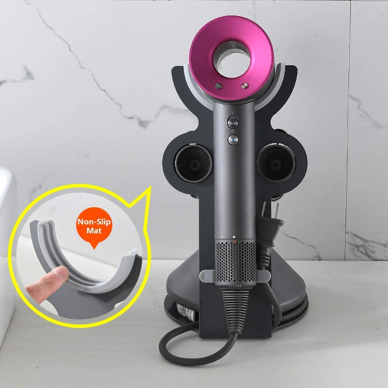 Supersonic Hair Dryer Stand Holder with Magnetic Bracket, Aluminum Alloy, Diffuser and Nozzles