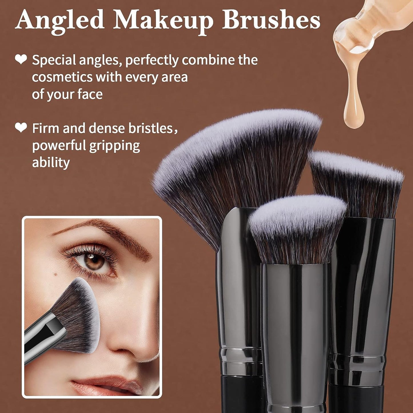 Make up Brushes,  25Pcs Make up Brush Set Foundation Eyeshadow Blush Brush Blending Concealers Face Powder Eye Make up Brushes Set with Gift Box (Black)