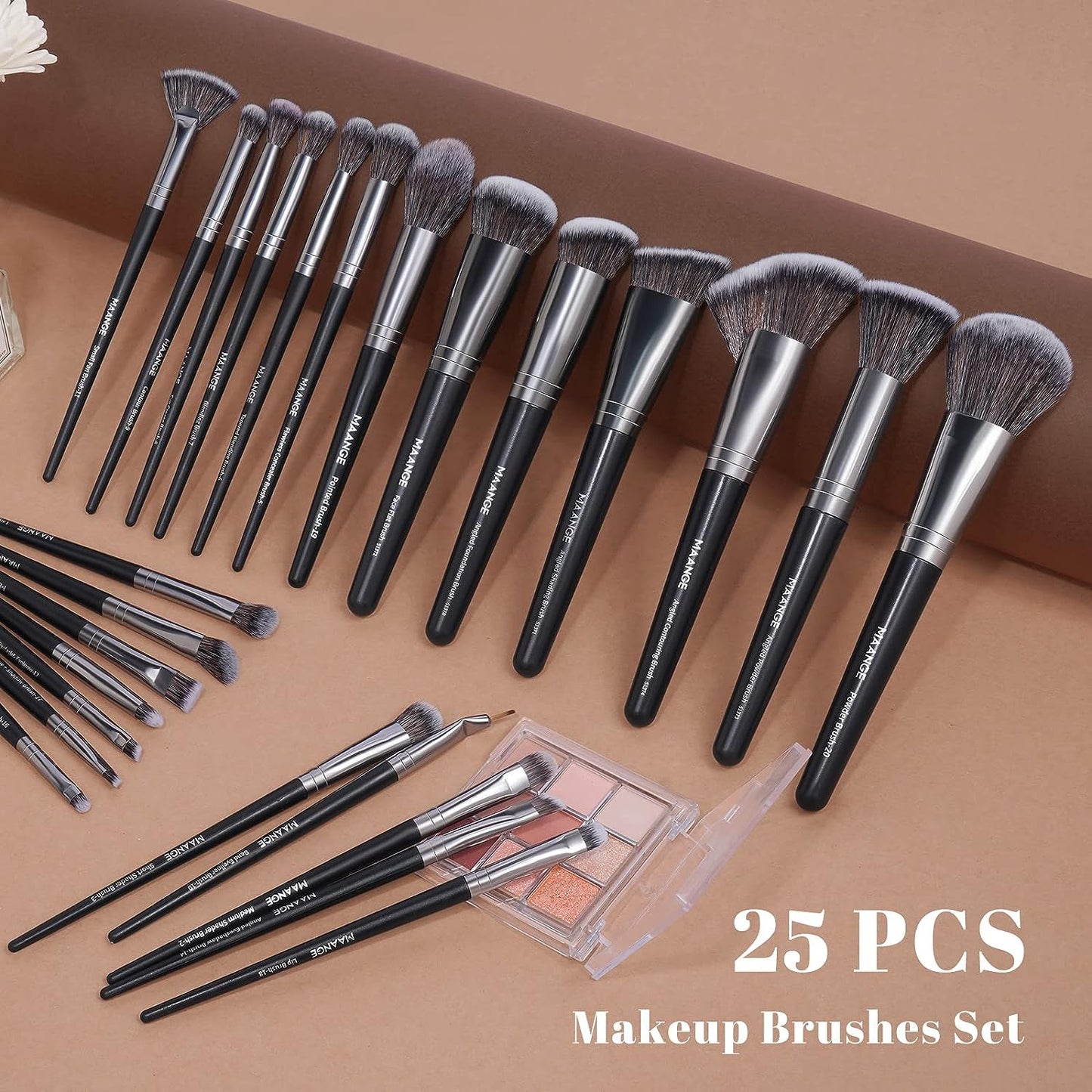 Make up Brushes,  25Pcs Make up Brush Set Foundation Eyeshadow Blush Brush Blending Concealers Face Powder Eye Make up Brushes Set with Gift Box (Black)