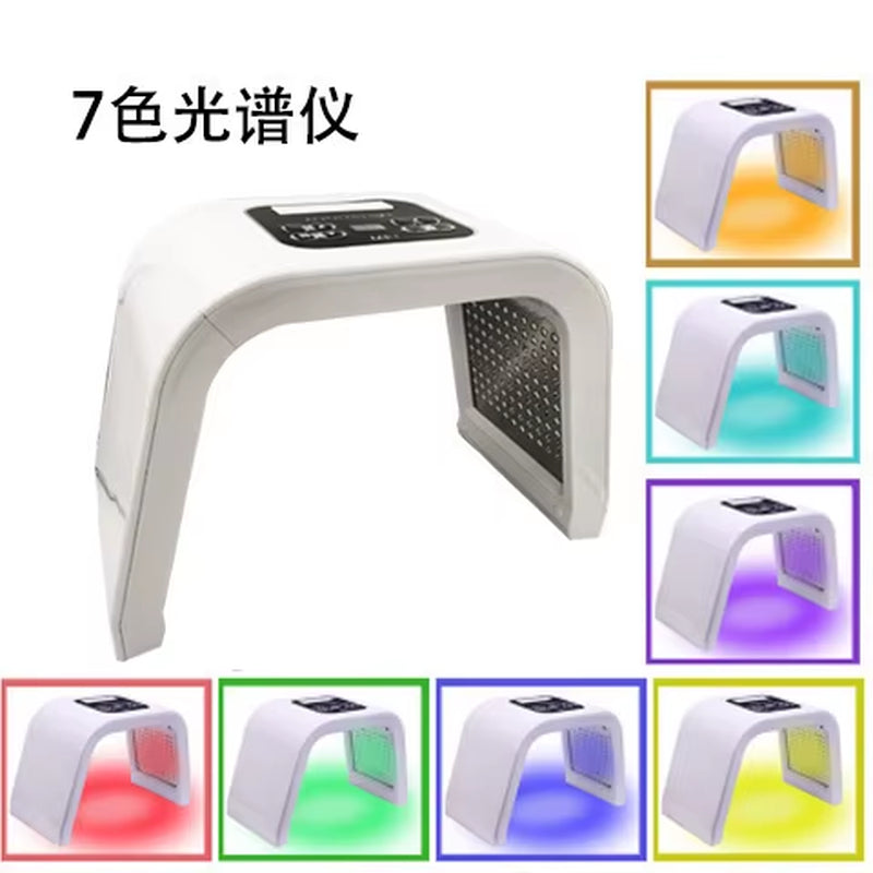 Red and Blue Spectrometer LED Photon Skin Rejuvenator 7-Color Folding Beauty Mask Hydrating Beauty Instrument