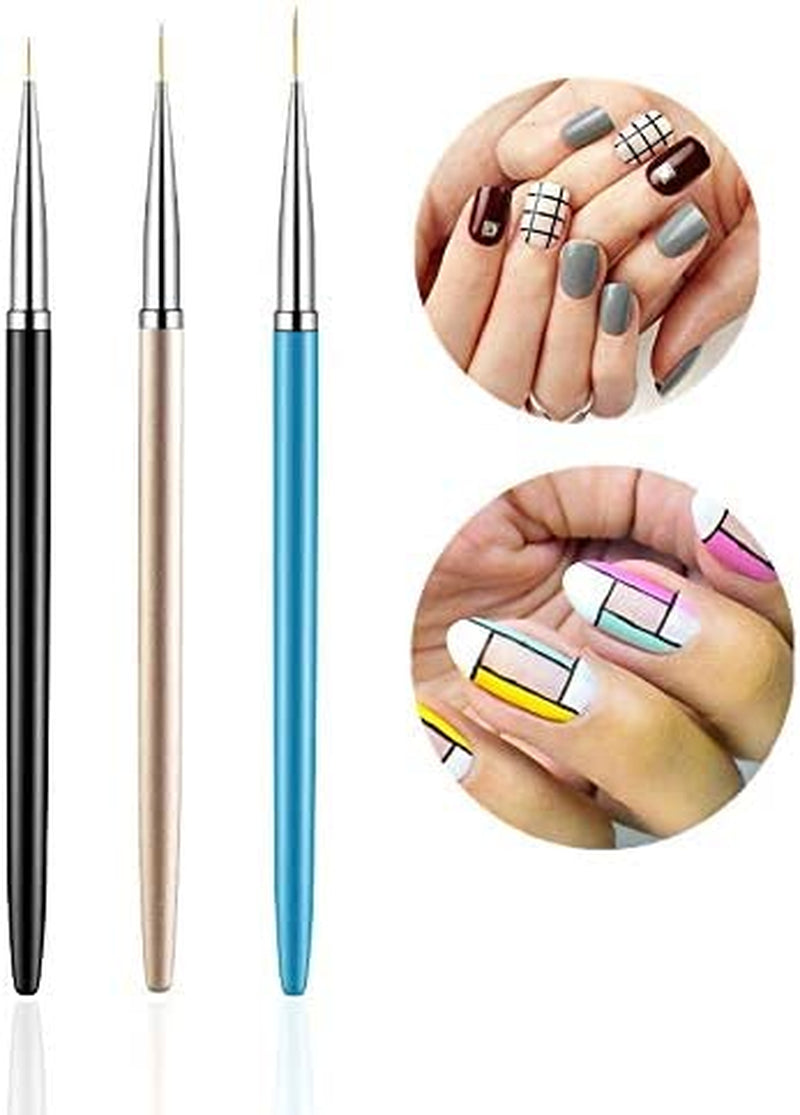 5PCS Dotting Pens with 3PCS Nail Painting Brushes, Multicolor Acrylic & Stainless Steel Nail Art Set