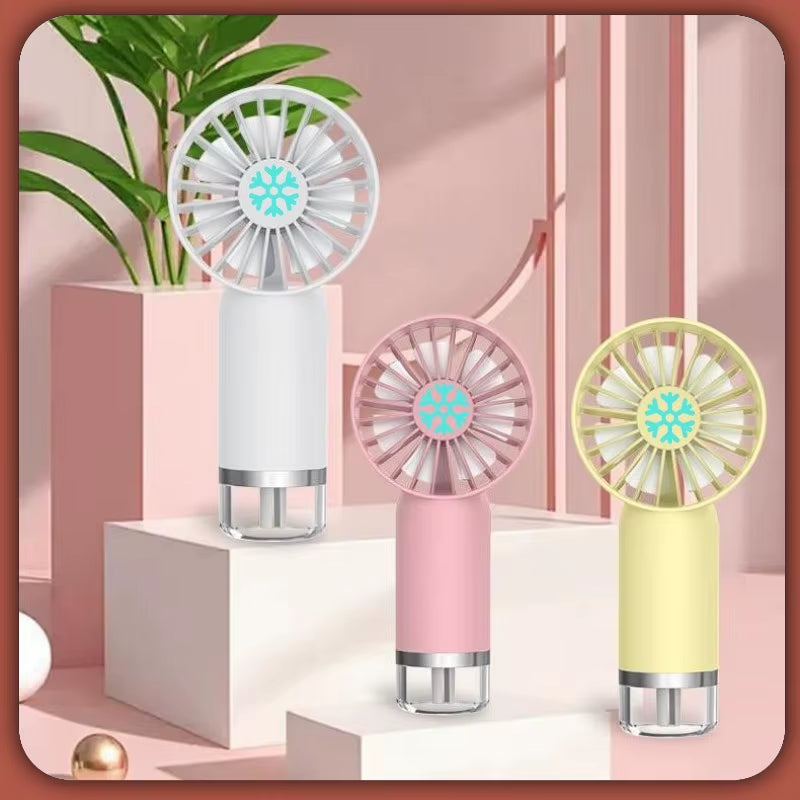 2-In-1 Portable Humidifier&Handheld Fan-Usb Rechargeable Mist Cooling, Mini Fan for Travel/Home/Office (Lightweight,3 Modes）