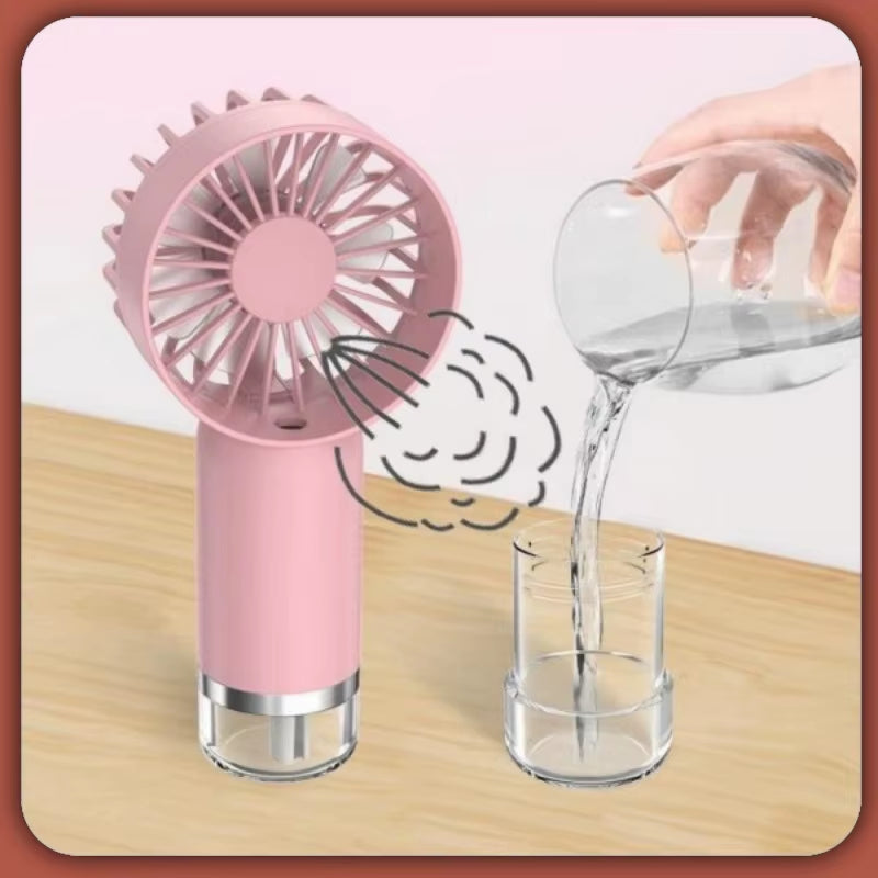 2-In-1 Portable Humidifier&Handheld Fan-Usb Rechargeable Mist Cooling, Mini Fan for Travel/Home/Office (Lightweight,3 Modes）